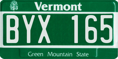 VT license plate BYX165