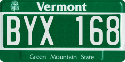 VT license plate BYX168