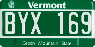 VT license plate BYX169