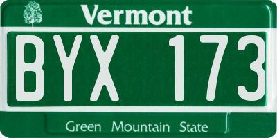 VT license plate BYX173