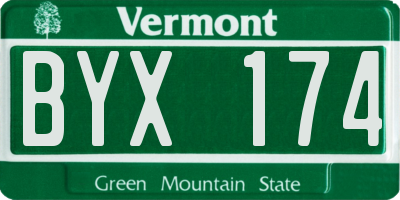 VT license plate BYX174