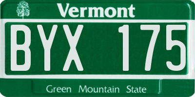 VT license plate BYX175