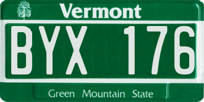 VT license plate BYX176