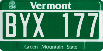 VT license plate BYX177