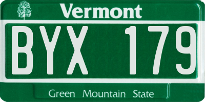 VT license plate BYX179