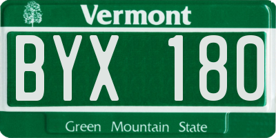 VT license plate BYX180