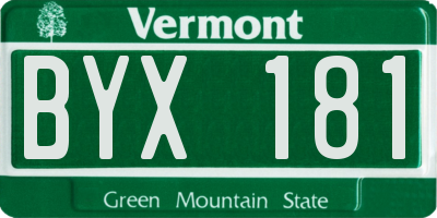 VT license plate BYX181