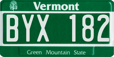 VT license plate BYX182