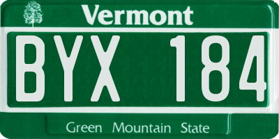 VT license plate BYX184