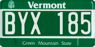VT license plate BYX185