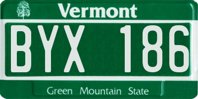 VT license plate BYX186