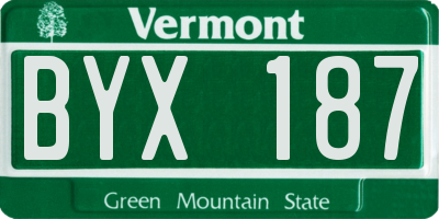 VT license plate BYX187