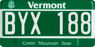 VT license plate BYX188