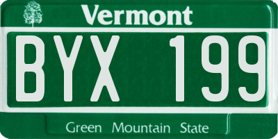 VT license plate BYX199