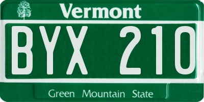 VT license plate BYX210