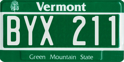 VT license plate BYX211