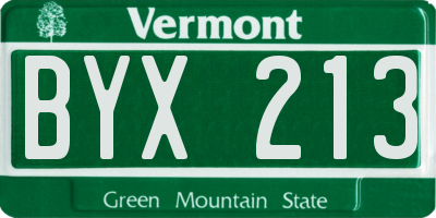VT license plate BYX213