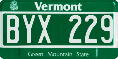 VT license plate BYX229