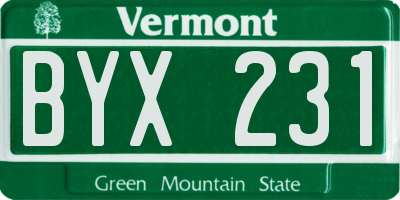 VT license plate BYX231