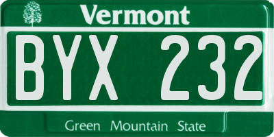 VT license plate BYX232