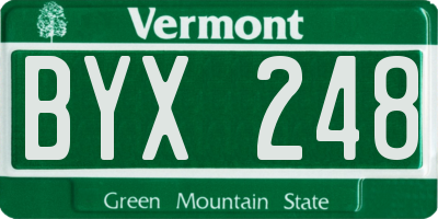 VT license plate BYX248