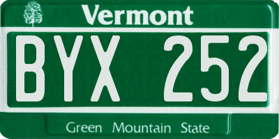 VT license plate BYX252