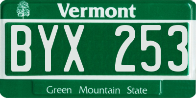 VT license plate BYX253