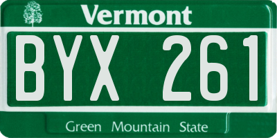 VT license plate BYX261