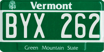 VT license plate BYX262