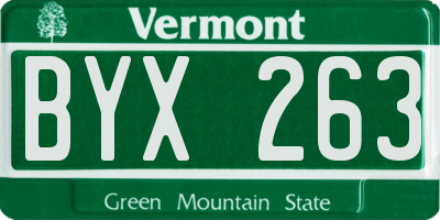 VT license plate BYX263