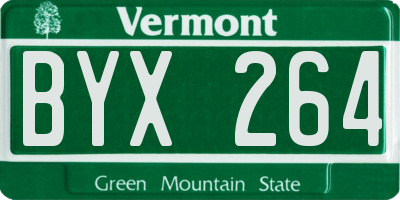 VT license plate BYX264