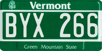 VT license plate BYX266