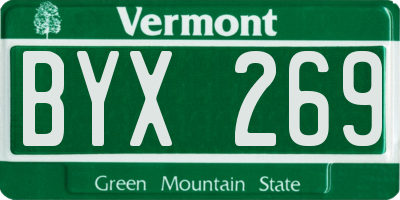VT license plate BYX269
