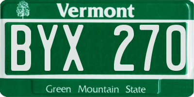 VT license plate BYX270