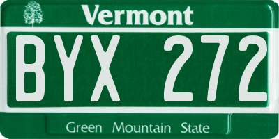 VT license plate BYX272