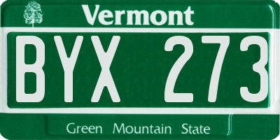 VT license plate BYX273