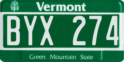 VT license plate BYX274