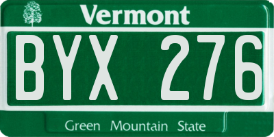 VT license plate BYX276