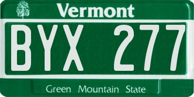 VT license plate BYX277