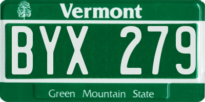 VT license plate BYX279
