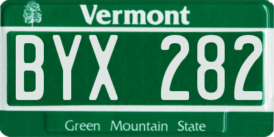 VT license plate BYX282