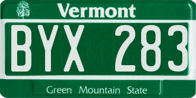 VT license plate BYX283