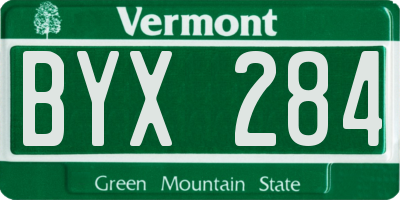 VT license plate BYX284