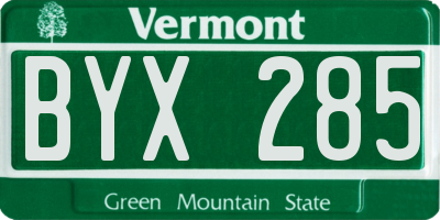 VT license plate BYX285