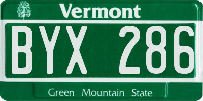 VT license plate BYX286