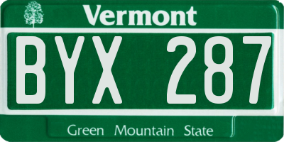 VT license plate BYX287