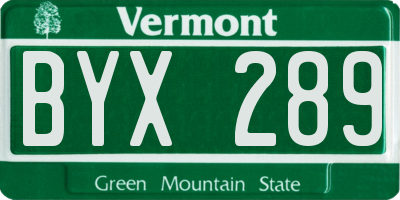VT license plate BYX289