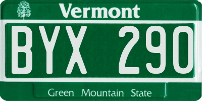 VT license plate BYX290
