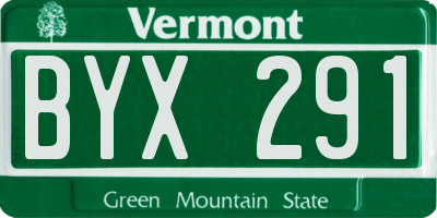 VT license plate BYX291