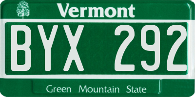 VT license plate BYX292